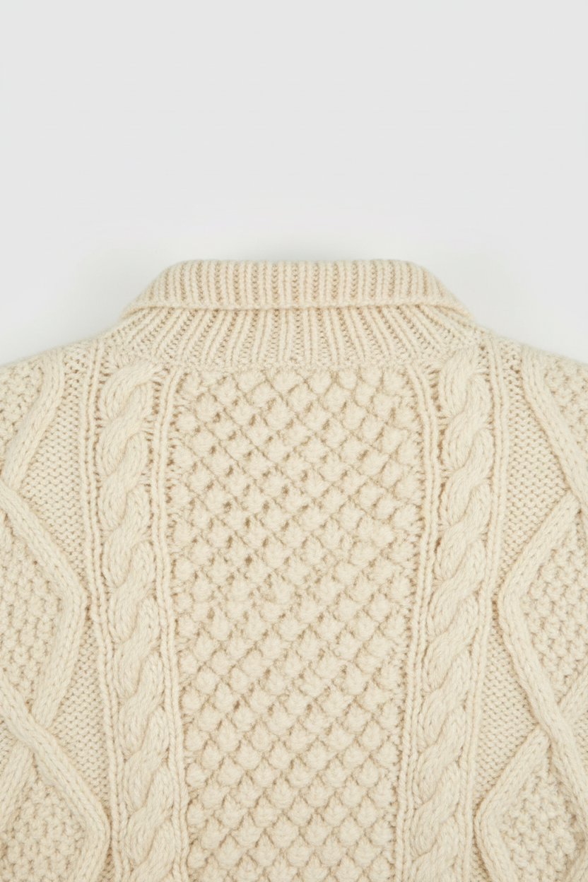 Victoria cozy white knit cardigan sweater with relaxed fit from Lumina Wear, featuring a soft, comfortable design and casual style.