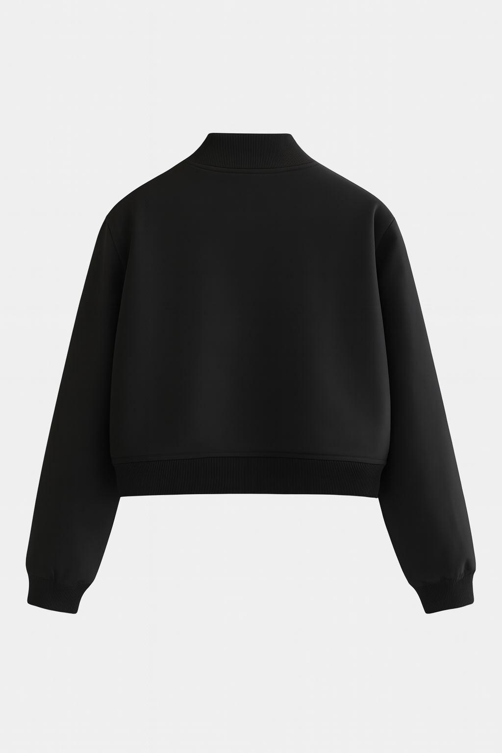 Elegant black bomber jacket from Lumina Wear, featuring a timeless design and classic fit, perfect for stylish casual wear.