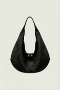 Lumina Wear Victoria black suede hobo handbag with multiple pockets, stylish and spacious for everyday use.