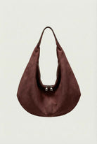Lumina Wear Victoria black suede hobo handbag with multiple pockets, stylish and spacious for everyday use.