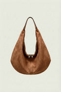 Lumina Wear Victoria black suede hobo handbag with multiple pockets, stylish and spacious for everyday use.