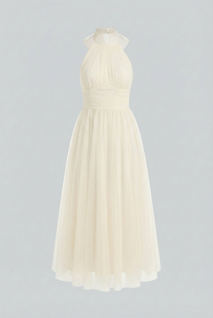 cream designer dresses Victoria | Elegant Midi Dress with Flowy Design Sexy Navy Blue Evening 2023-pre-order-pompadour-wide Color::#40-Ice Blue 5% Viscose Model wears