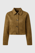 Lumina Wear Victoria casual jacket with elegant French collar, long sleeves, in brown, stylish women's jacket and coat.