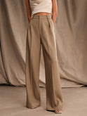 Black Victoria high waist wide leg trousers by Lumina Wear, stylish and elegant pants with a flattering fit.
