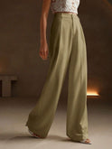 Black Victoria high waist wide-leg trousers by Lumina Wear, showcasing a sleek, elegant design and tailored fit.