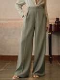 Black Victoria high waist wide-leg trousers from Lumina Wear, stylish and elegant pants with a comfortable fit.