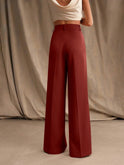 Black Victoria high waist wide-leg trousers by Lumina Wear, stylish and elegant pants with a tailored fit.
