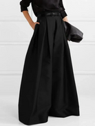 Victoria Lumina high-waisted pleated trousers in army green, stylish and tailored for a sophisticated look.
