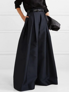 Elegant army green high-waisted pleated trousers from Lumina Wear, featuring a tailored fit and classic design.