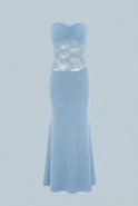 Elegant lace mermaid wedding dress by Lumina Wear featuring a sculpted silhouette and intricate lace details.