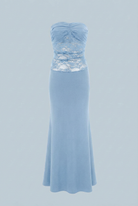 Elegant Victoria lace mermaid wedding dress by Lumina Wear featuring a sculpted silhouette and intricate lace details.