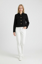 Victoria lightweight black windbreaker jacket from Lumina Wear, featuring a flattering fit and sleek design.