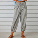 White Victoria Lumina Wear lightweight wide-leg trousers, stylish and comfortable pants with a relaxed fit and elegant design.