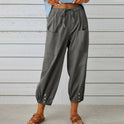White Victoria Lumina Wear lightweight wide-leg trousers, tailored pants with a comfortable fit and elegant style.