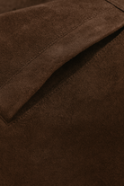 Elegant Victoria women's O-neck jacket by Lumina Wear with long sleeves and pockets, in coffee color, perfect for stylish layering.