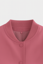 Lumina Wear Victoria pink bomber jacket with elegant, timeless design, featuring a stylish fit and classic bomber details.