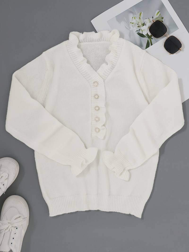 Lumina Wear Victoria women's blouse with elegant ruffle design and decorative buttons, featuring a stylish and feminine look.