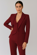 Elegant Victoria black tailored summer suit set with structured layers by Lumina Wear, featuring a sophisticated suit design.
