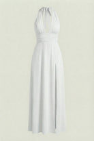 Elegant white backless summer dress by Lumina Wear, featuring a flattering silhouette and stylish design perfect for warm-weather occasions.