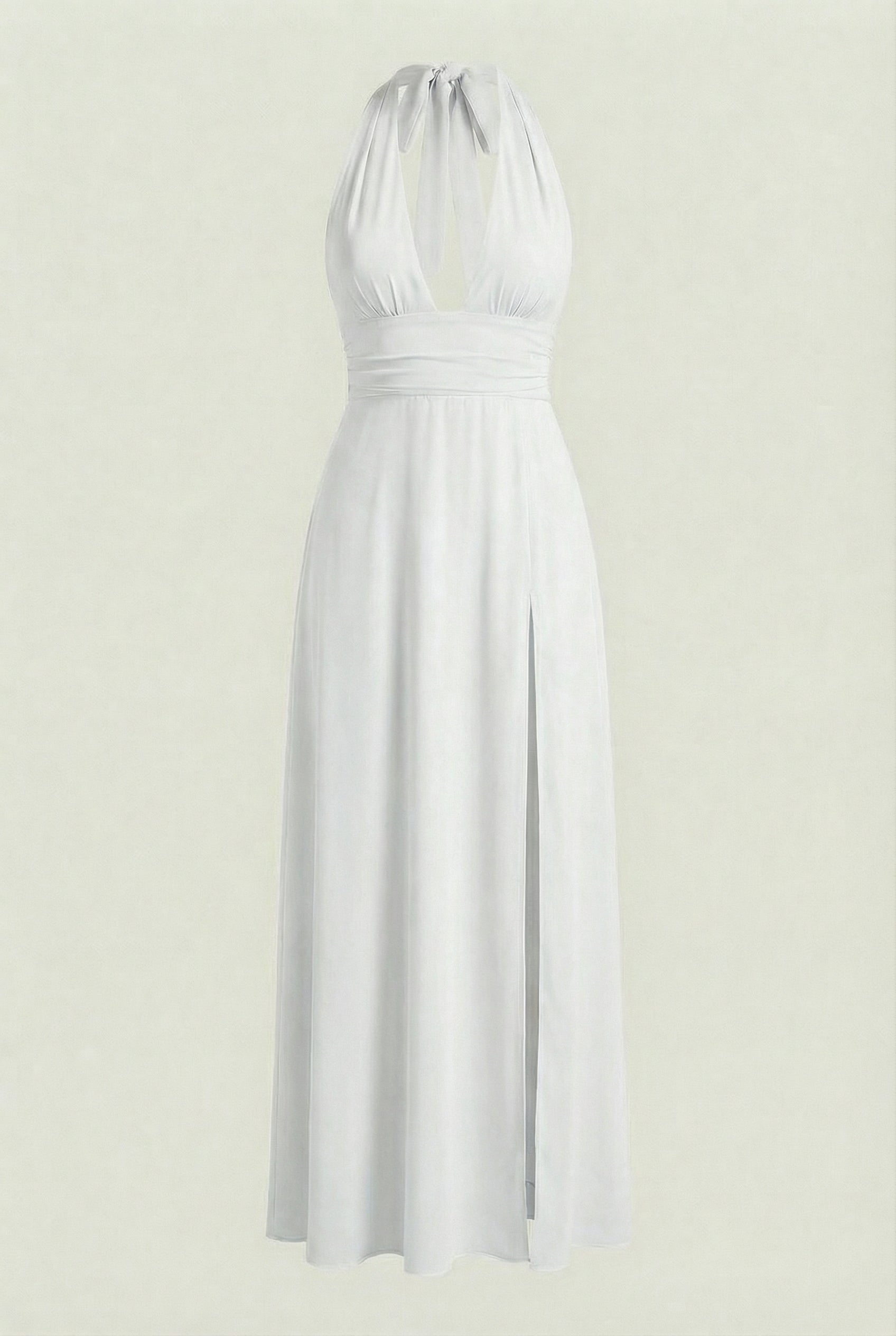 Elegant white backless summer dress by Lumina Wear, featuring a flattering silhouette and stylish design perfect for warm-weather occasions.