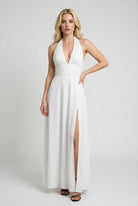 Elegant white backless summer dress by Lumina Wear featuring a flattering silhouette and stylish design.