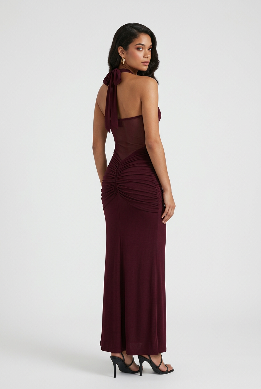 Wine red Victoria cocktail dress by Lumina Wear featuring an elegant, flattering silhouette perfect for special occasions.