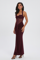 Victoria wine red cocktail dress by Lumina Wear, featuring an elegant silhouette and stylish design for special occasions.