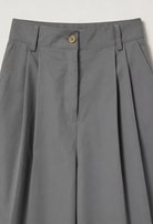 Gray Victoria Lumina high-waist palazzo pants for women, flowy and comfortable, with wide legs and a stylish silhouette.