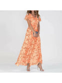 Orange Victoria Glamorous Tummy Covering Dress by Lumina Wear, stylish and comfortable for elegant occasions.