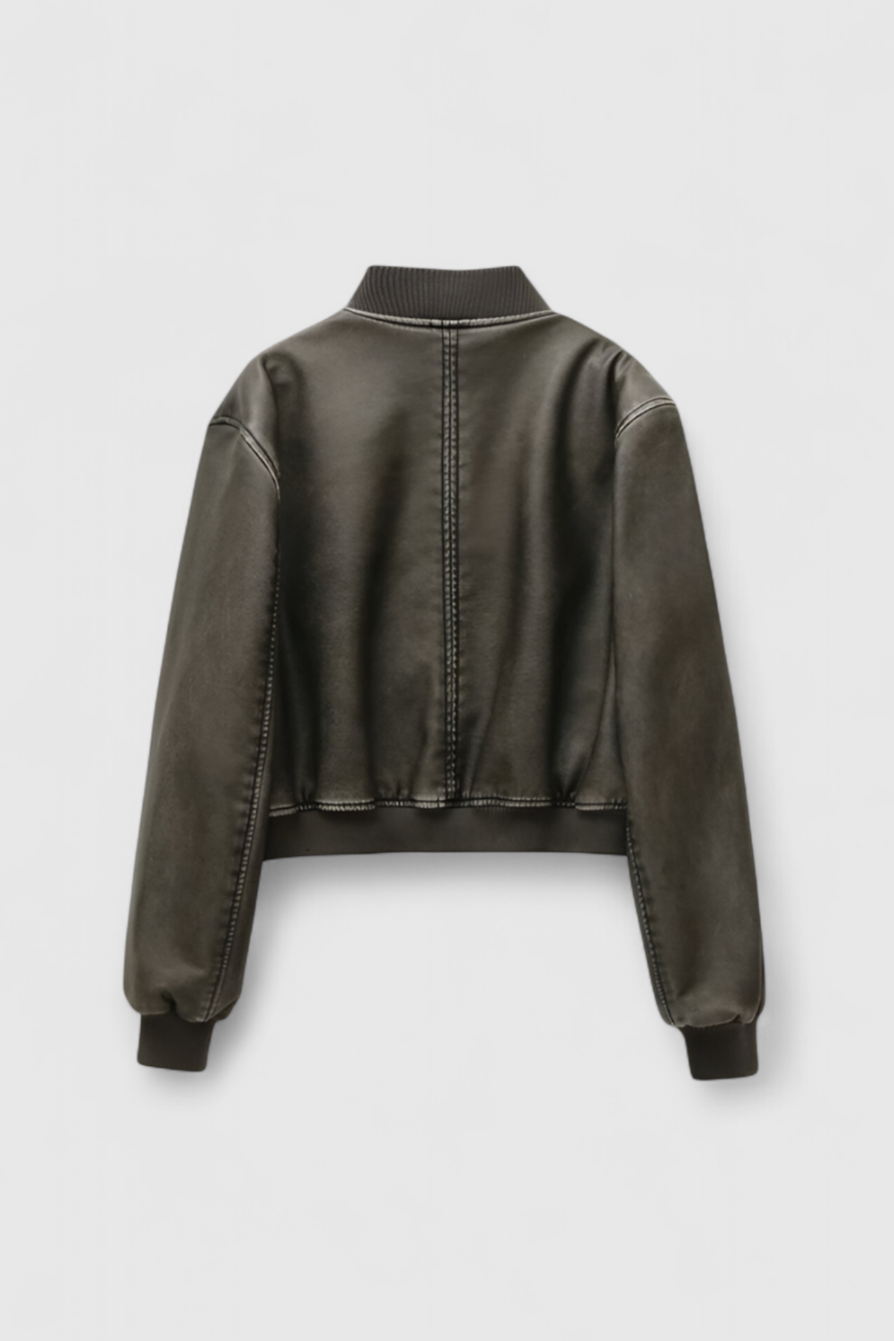 Black Victoria bomber jacket by Lumina Wear featuring retro-inspired design and modern comfort, showcased on a hanger.