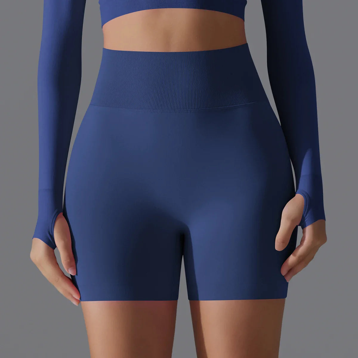Olive green Victoria seamless high-waisted training shorts for women by Lumina Wear, designed for activewear and workout comfort.