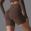 Olive green Victoria seamless high-waisted training shorts by Lumina Wear, designed for active women’s fitness and workout comfort.