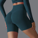 Victoria seamless high-waisted training shorts by Lumina Wear in olive for women, designed for activewear and workout comfort.