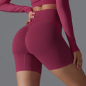 Victoria seamless high-waisted training shorts by Lumina Wear in olive, designed for activewear and comfortable workouts.