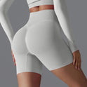 Victoria seamless high-waisted training shorts by Lumina Wear in olive, designed for activewear and workout comfort.