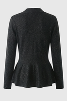 Victoria black cardigan sweater with open front design from Lumina Wear, featuring a soft, cozy fabric and relaxed fit.