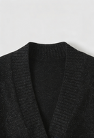 Lumina Wear Victoria soft black cardigan sweater with open front design, lightweight and stylish for casual wear.