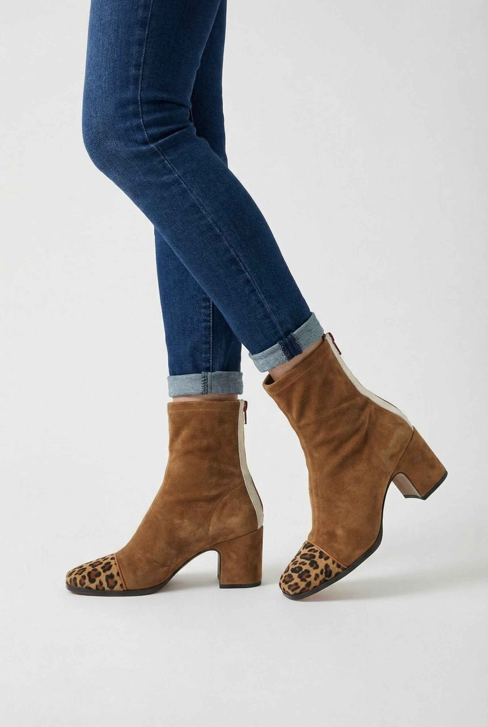 Stylish brown Victoria women's mid-calf boots with lace detail by Lumina Wear, featuring a classic design and comfortable fit.