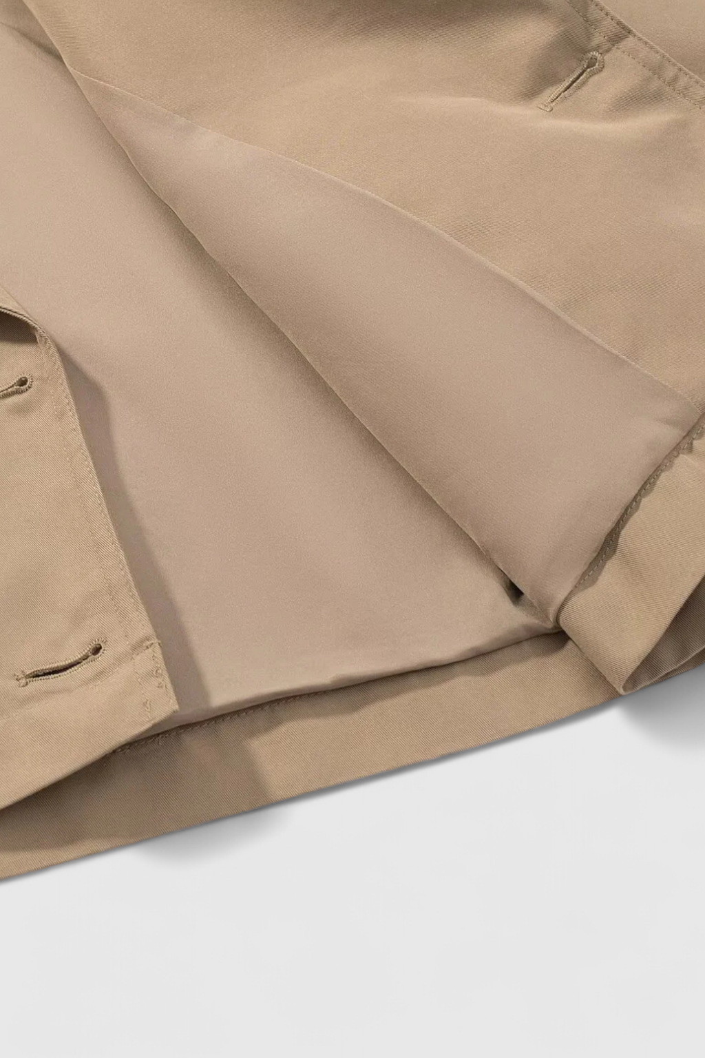 Lumina Wear Victoria women's khaki windbreaker with double-breasted design, stylish lightweight jacket for women.