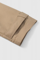 Victoria women's khaki windbreaker with double-breasted design by Lumina Wear, stylish lightweight jacket for women.