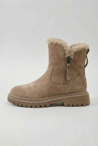 Brown Lumina Wear Victoria waterproof winter boots with a comfortable fit, featuring a stylish design and sturdy sole.