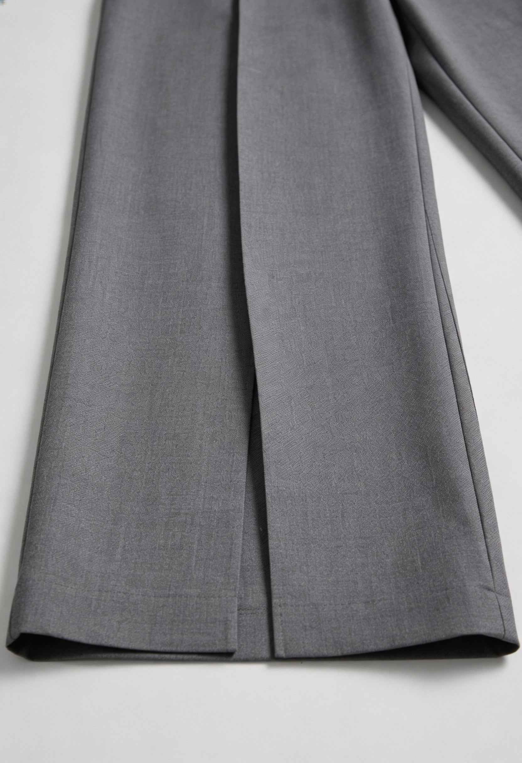 Victoria gray tailored pleated trousers by Lumina Wear featuring stretch comfort and a classic fit.
