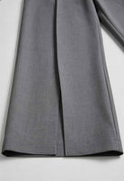Victoria gray tailored pleated trousers by Lumina Wear featuring stretch comfort and a classic fit.