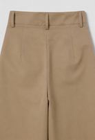 Victoria Lumina high waist flowy palazzo pants for women in khaki, showcasing the tailored fit and wide-leg design.