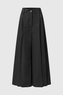 Victoria high-waisted black palazzo pants for women by Lumina Wear, tailored with a flowy wide-leg design and comfortable fit.