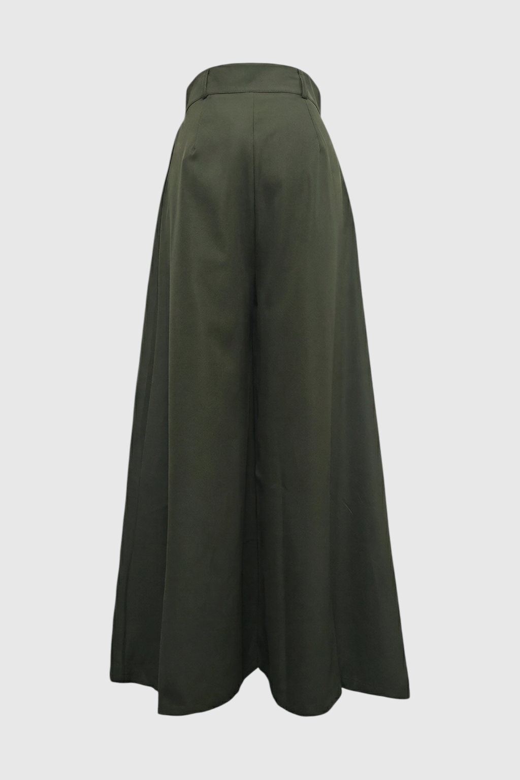 Victoria Lumina Wear high-waisted wide-leg trousers for women in army green, tailored fit, casual and stylish for everyday wear.
