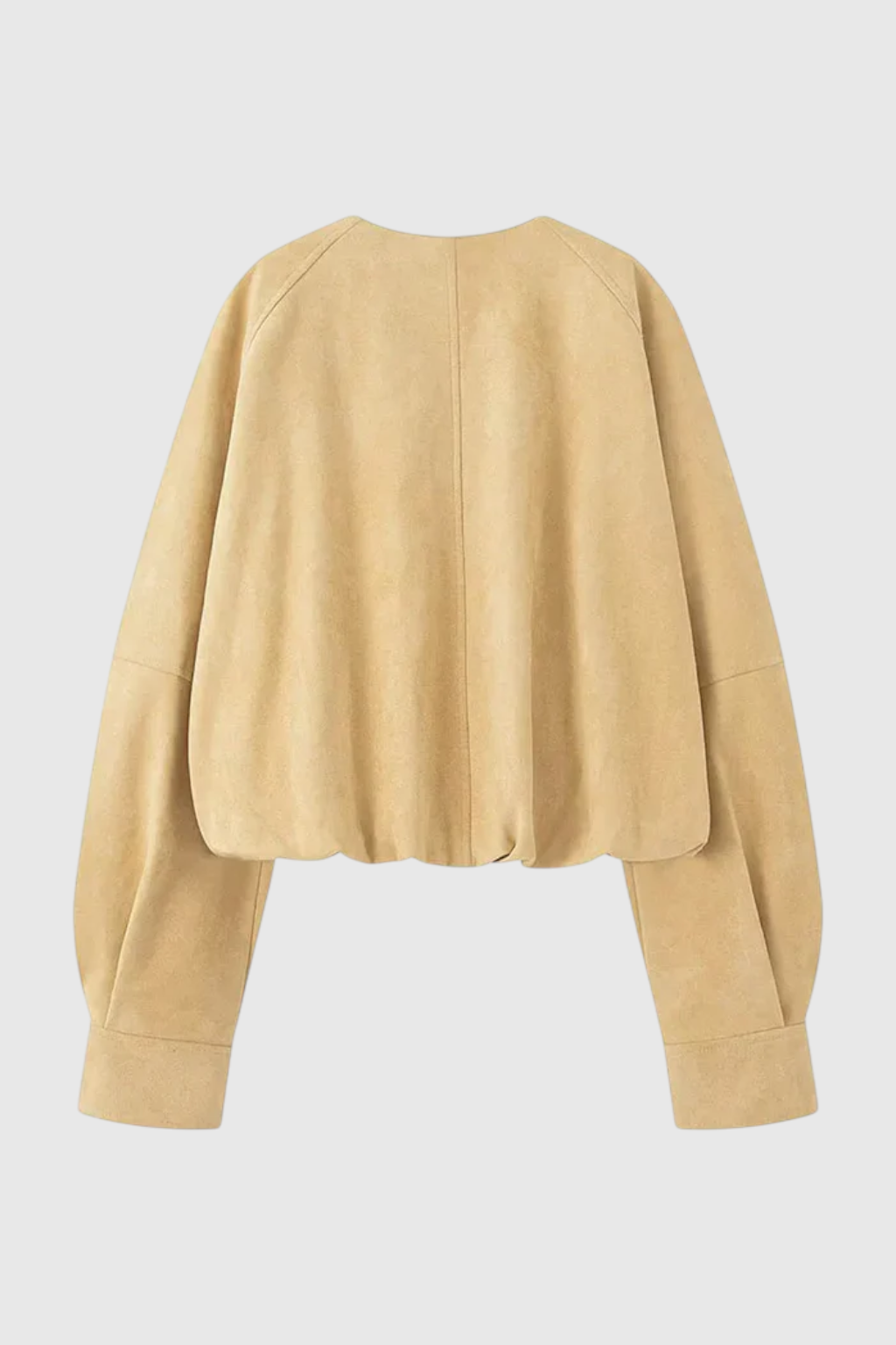 Women's Victoria Khaki Jacket with O-Neck design by Lumina Wear, featuring a stylish and timeless outerwear look.