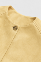 Victoria women's khaki jacket with O-neck design by Lumina Wear, featuring a classic and stylish outerwear look.