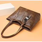 Lumina Wear Victoria vintage-inspired spacious tote bag in khaki with keychain accent, stylish handbag with ample room.