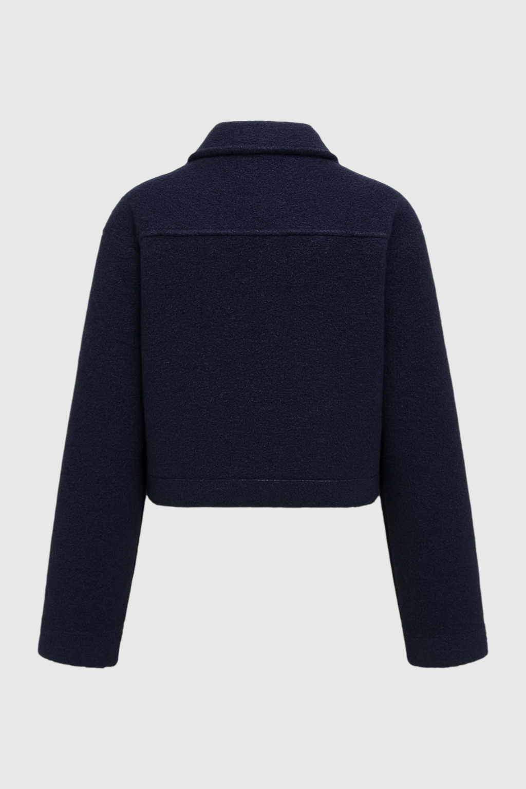 Victoria vintage navy zip jacket with classic lapel from Lumina Wear, navy blue, lightweight casual jacket for women.